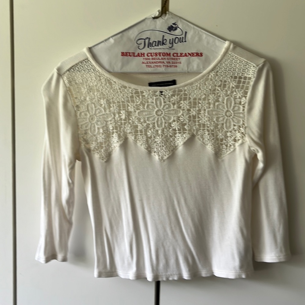 Three Quarter Sleeve Embroidered Top